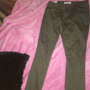 Green denim pants